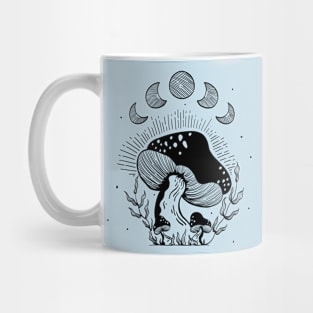 Moon Phase Fungi Mushroom Night Art Mug